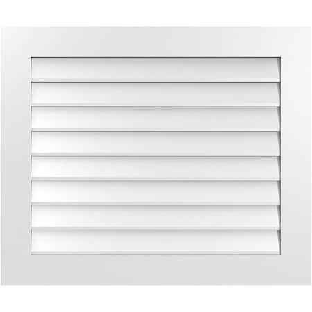Ekena Millwork Vertical Surface Mount PVC Gable Vent: Non-Functional, w/3-1/2"W x 1"H, Standard Frame, 36"W x 30"H GVPVE36X3001SN